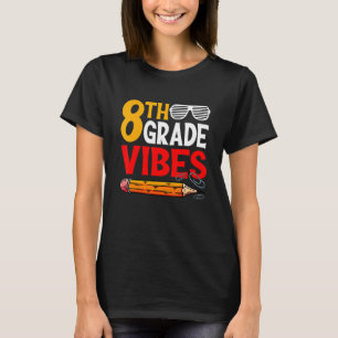 Retro First Day Of School 8th Grade Vibes Back To T-Shirt
