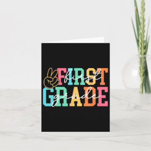 Retro First Grade Preppy Back To School Teacher Gi Card
