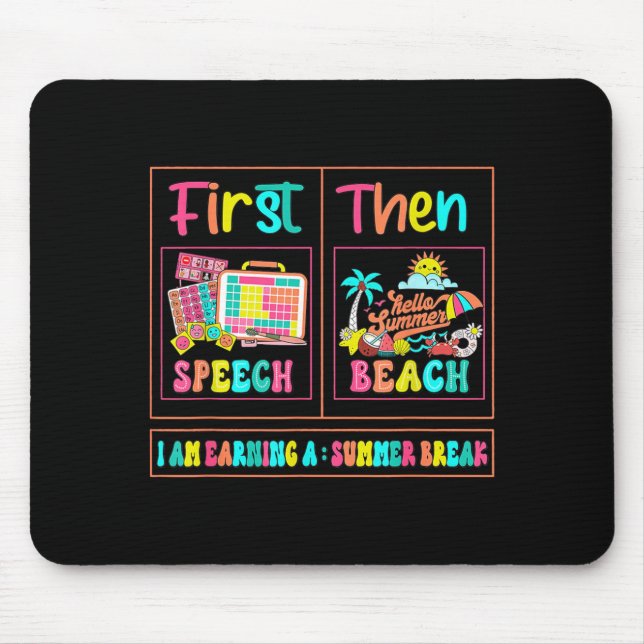 Retro First Speech Then Beach I Am Earning A Mouse Pad (Front)