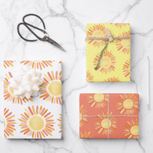Retro First Trip Around the Sun Birthday Party Wrapping Paper Sheet