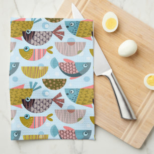 Retro Fish Kitchen Towel