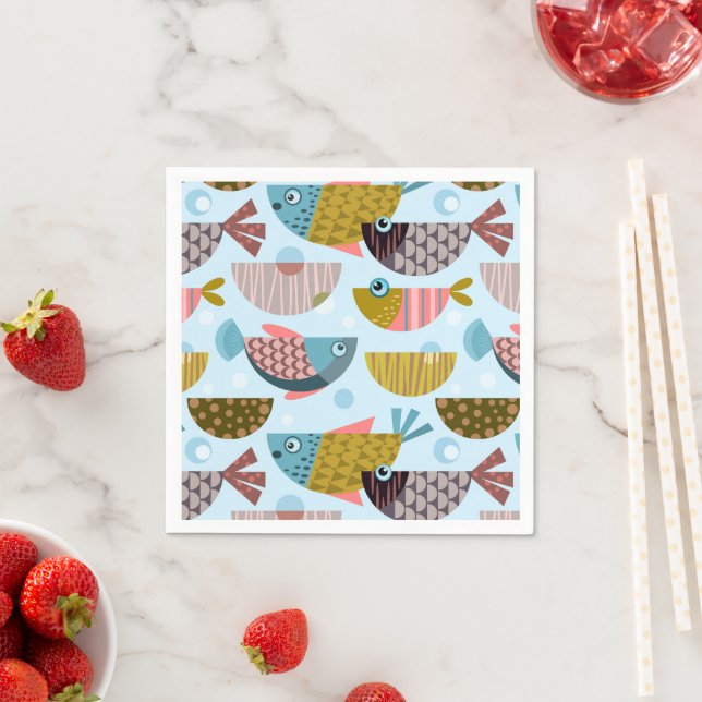Retro Fish Napkin (Insitu)