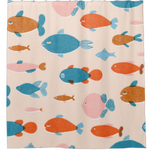 Retro Fish: Risograph Style Pattern