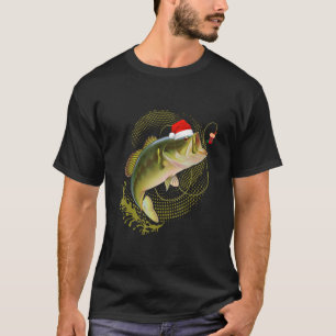 Retro Fish Santa Hat Fishing Christmas Pajama 1 T-Shirt