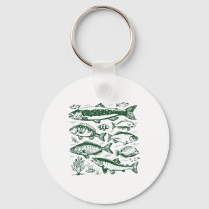 Retro Fish Species Biology Types Of Freshwater Fis Keychain