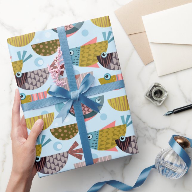 Retro Fish Wrapping Paper (Gifting)