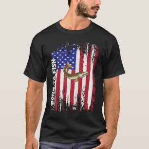 Retro Fishing Born To Fish Men Women Musky Fishing T-Shirt