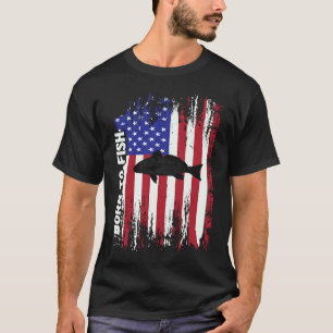 Retro Fishing Born To Fish Men Women Redfish Fishi T-Shirt