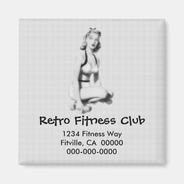 Retro Fitness B/W Magnet (Front)