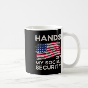 Retro Flag Hands Off My Social Security Protest Vi Coffee Mug