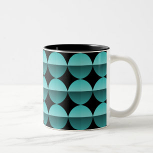 Retro Flair Mug, Vibrant Turquoise Two-Tone Coffee Mug