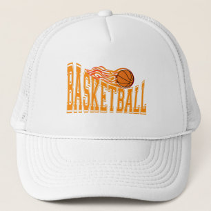 Retro Flaming Basketball Sports Team Trucker Hat