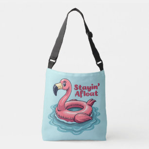Retro Flamingo Float Funny Summer Crossbody Bag