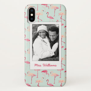 Retro Flamingo Pattern   Add Your Photo & Name Case-Mate iPhone Case