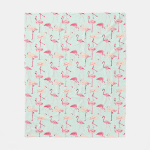 Retro Flamingo Pattern Fleece Blanket