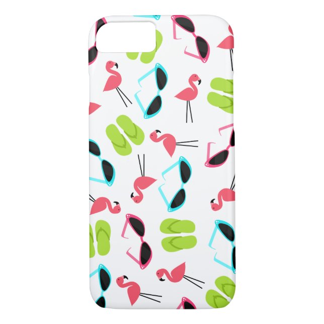 Retro Flamingo Pattern iPhone 7 case (Back)