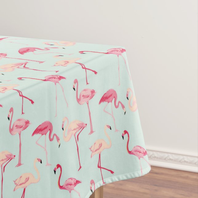 Retro Flamingo Pattern Tablecloth (In Situ)