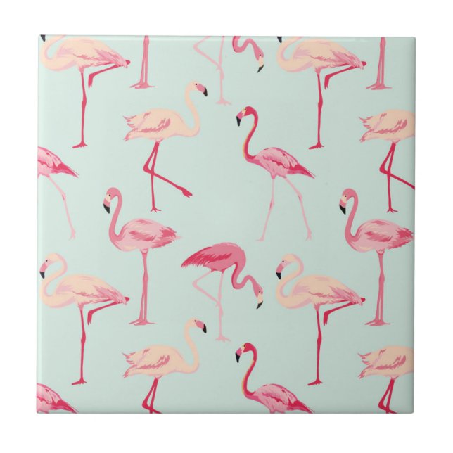 Retro Flamingo Pattern Tile (Front)