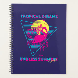 Retro Flamingo Sunset Synthwave Vibes Planner