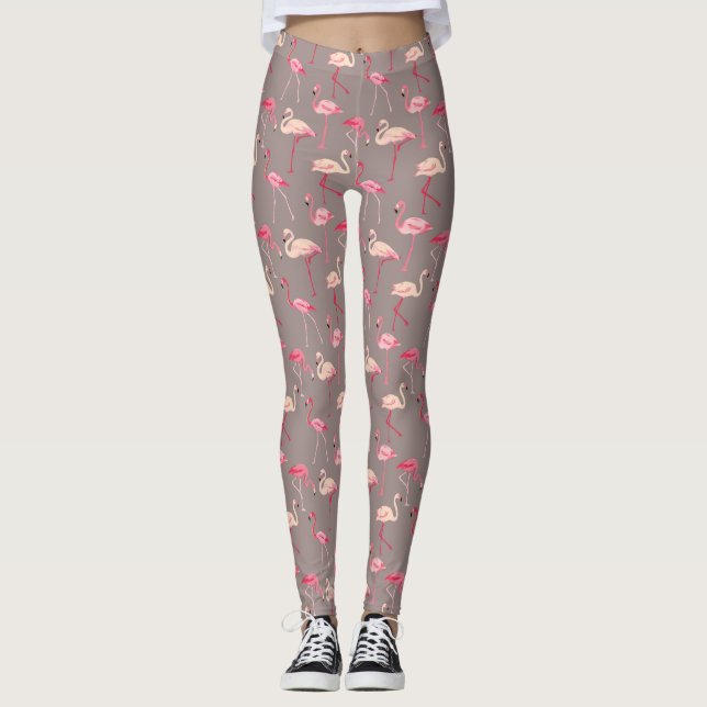 Retro Flamingos 2 Leggings (Front)