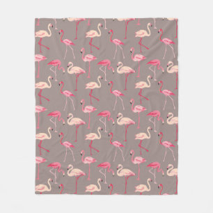 Retro Flamingos Fleece Blanket