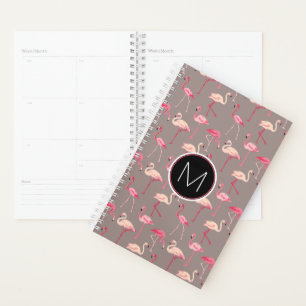 Retro Flamingos   Monogram Planner