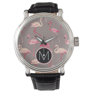 Retro Flamingos Monogram Watch