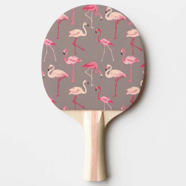 Retro Flamingos Ping Pong Paddle (Front)