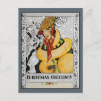 Retro Flapper Christmas Greeting