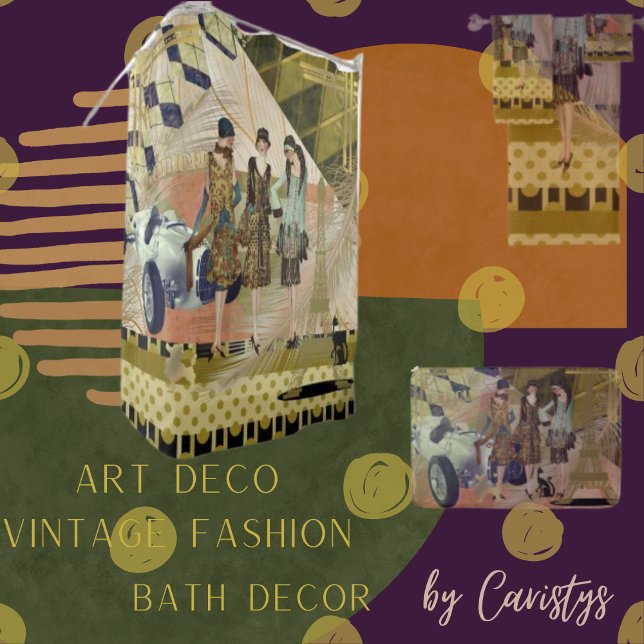 Retro Flappers in Paris Shower Curtain (Creator Uploaded)