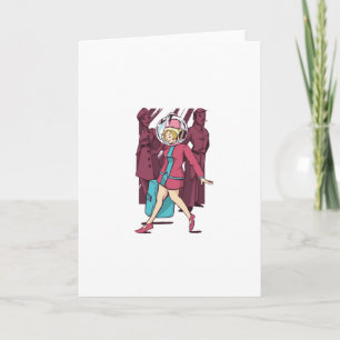 Retro Flight Attendant Card