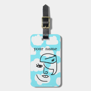 Retro Flight Attendant Personalized Luggage Tag