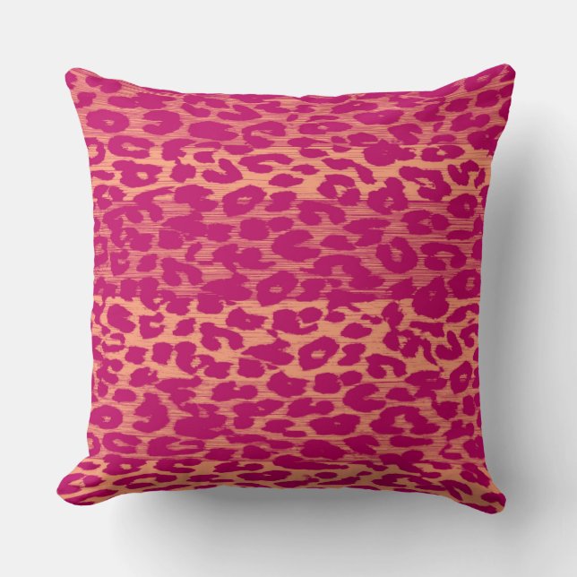 Retro Flirt Leopard Print Skin Throw Pillow (Front)