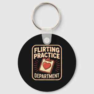 Retro Flirting Practice Department Funny Valentine Keychain