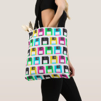 Retro Floppy Disc Pixel Pattern Colourful