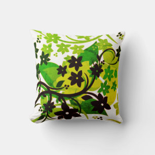[Retro Floral] 1974 Botanical Graphic Design Throw Pillow