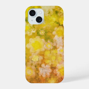 Retro Floral Abstract Salty Watercolor Painting  iPhone 15 Case
