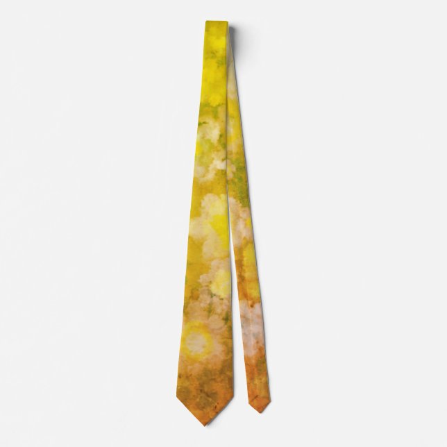 Retro Floral Abstract Salty Watercolor Painting  Tie (Front)