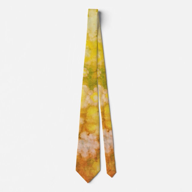 Retro Floral Abstract Salty Watercolor Painting  Tie (Front)