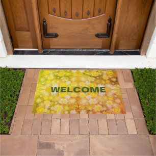 Retro Floral Abstract Salty Watercolor Pattern  Doormat