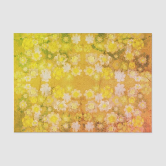 Retro Floral Abstract Salty Watercolor Pattern  Tissue Paper (Front)