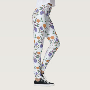 Retro Floral All Over Pattern Leggings