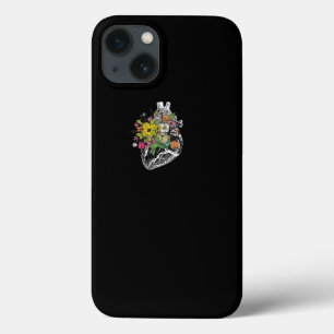 Retro Floral Anatomical Human Heart For Women iPhone 13 Case