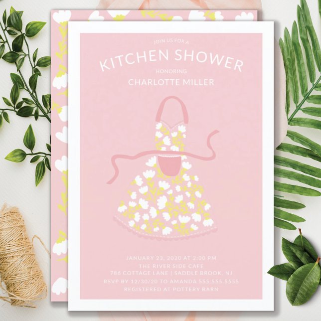 Retro Floral Apron Bridal Kitchen Shower Invitation (Creator Uploaded)