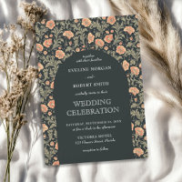 Retro floral Art Nouveau William Morris wedding