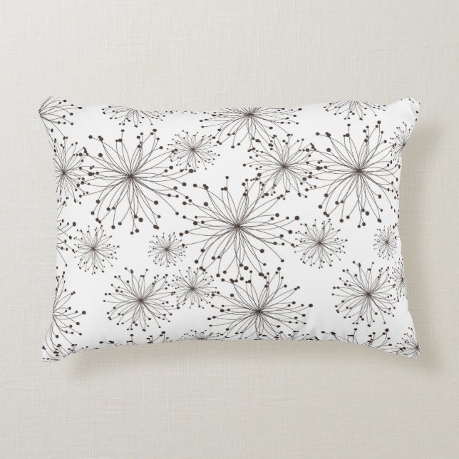 Retro floral background accent pillow (Front)