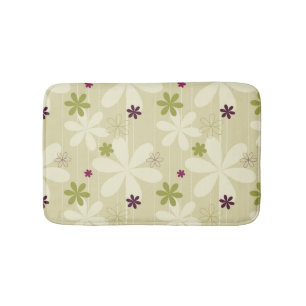 Retro Floral Background Bath Mat