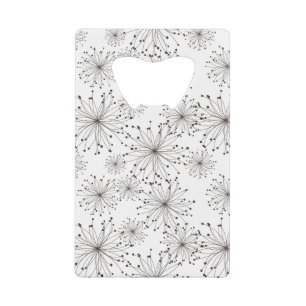 Retro floral background credit card bottle opener