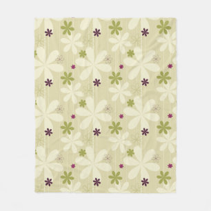 Retro Floral Background Fleece Blanket