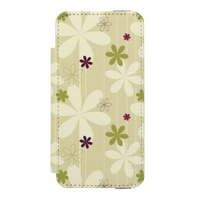 Retro Floral Background Incipio iPhone Wallet Case (Folio Front)